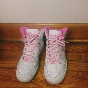White and Pink Nike sneakers